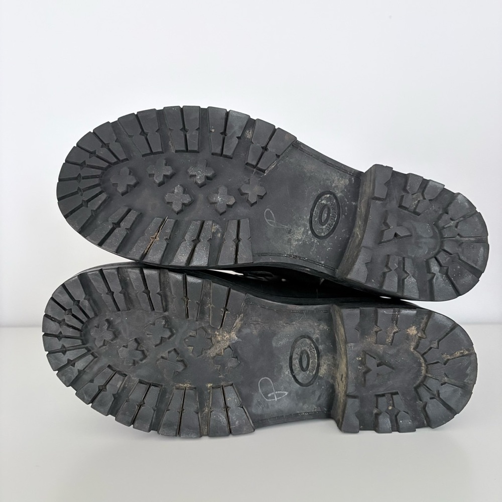 Steve Madden Black Thunder Rain Rubber Combat Mid Calf Boots Size 7 - Picture 6 of 8